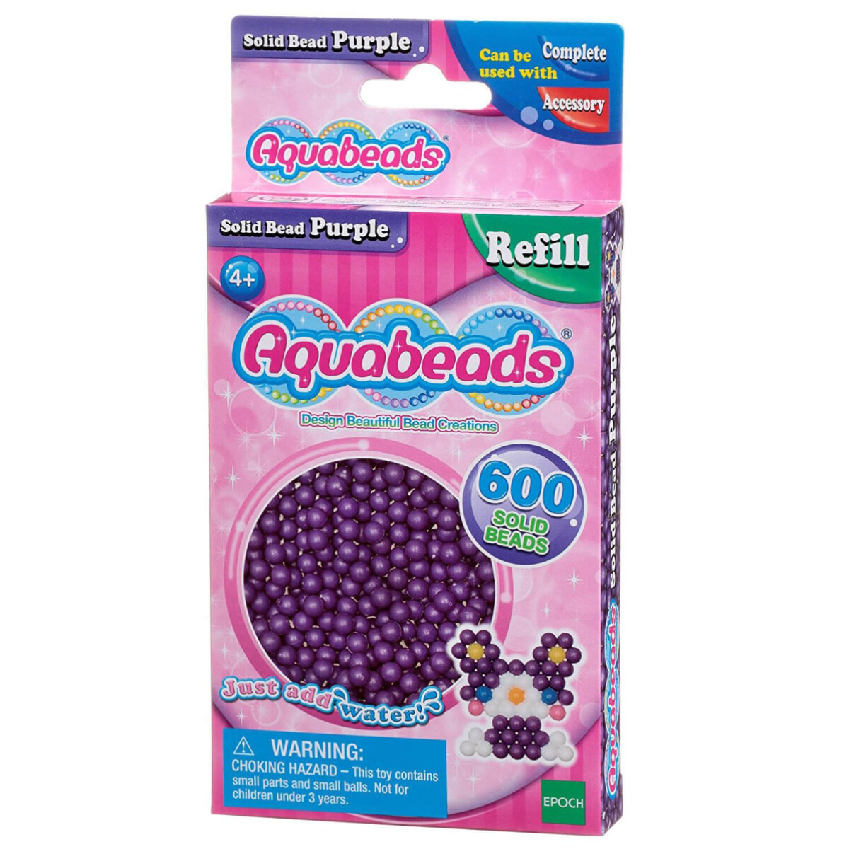 Aquabeads Solid Bead Pack Violeta 600 Cuentas Juego Infantil 