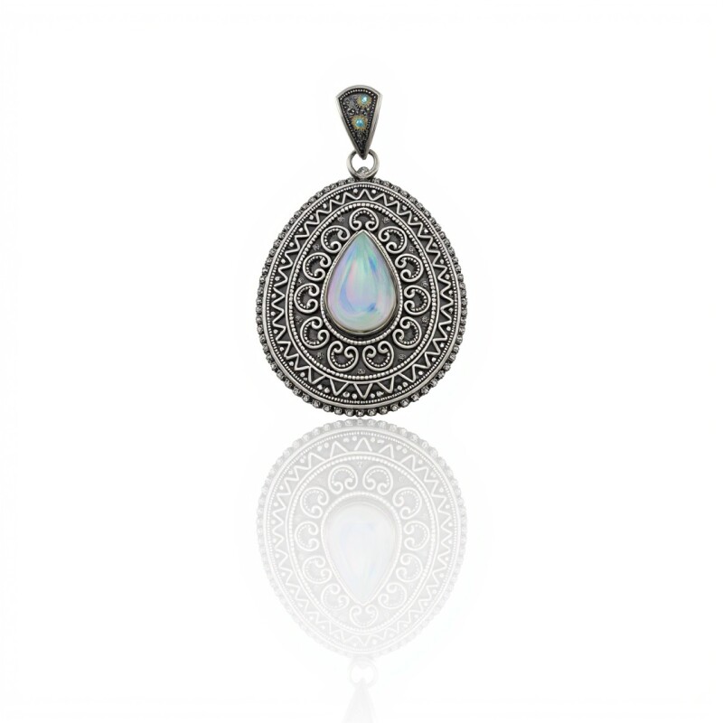 Dije Colgante Gota-Plata 925-Piedra Luna-CP4569 conpiedra