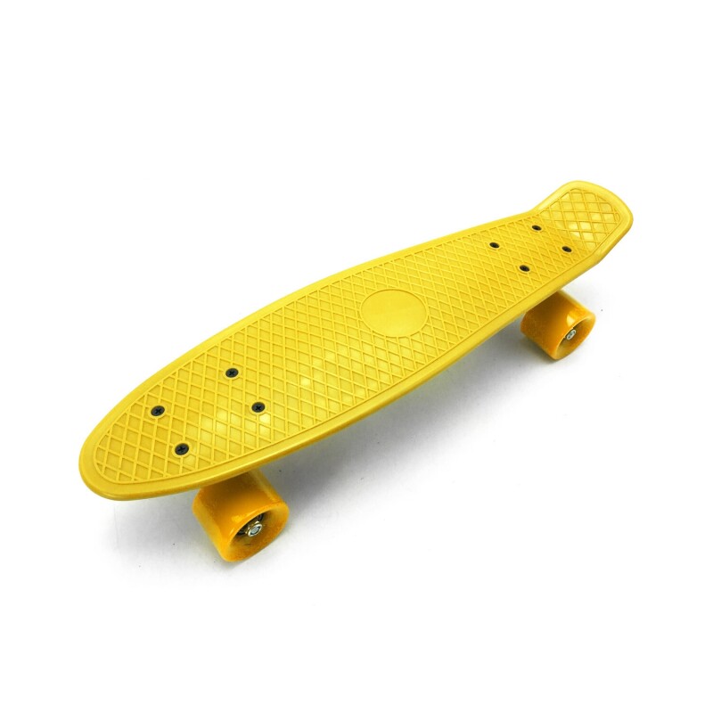 Skate de plástico 56cm con ruedas de PVC Amarillo