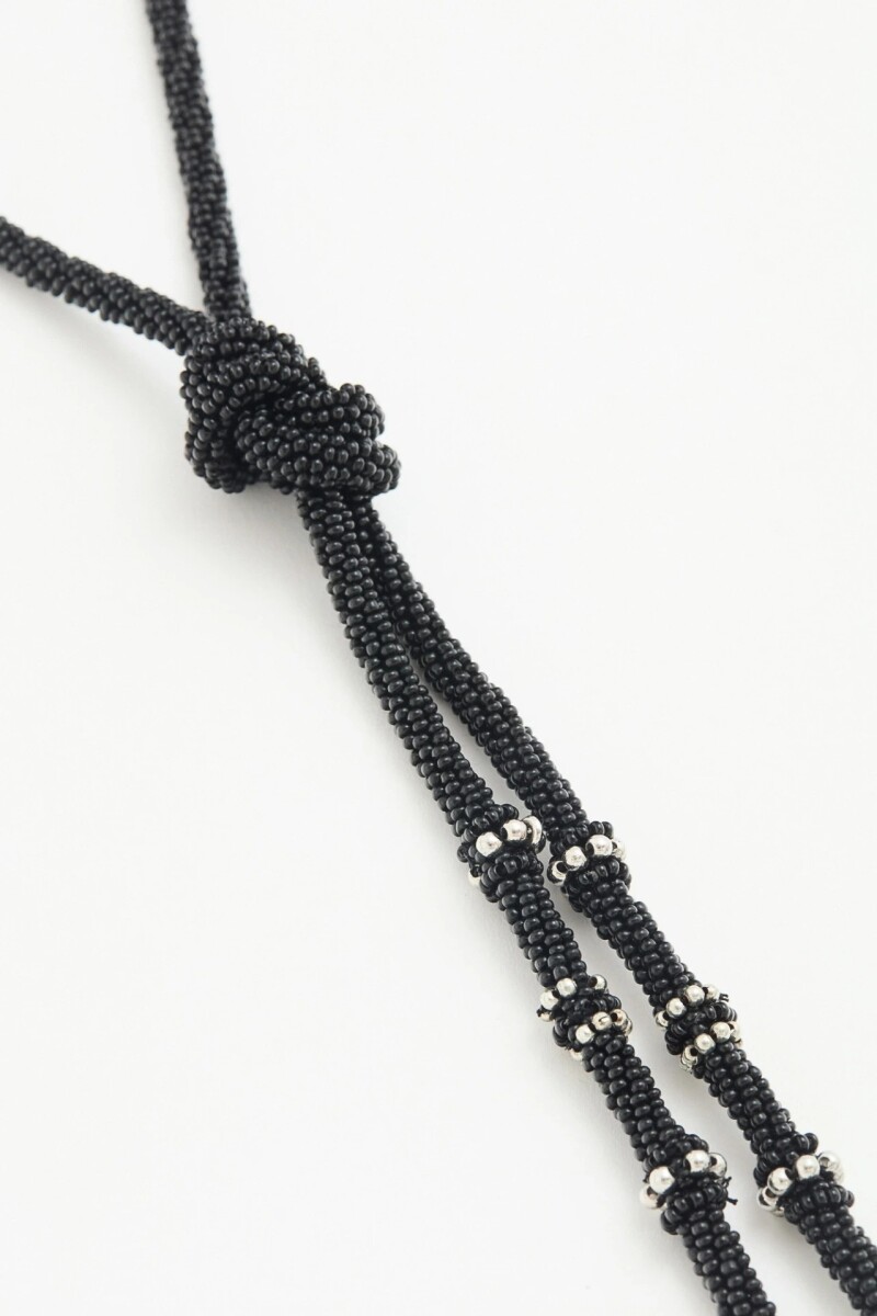 COLLAR BEADS LONG Negro