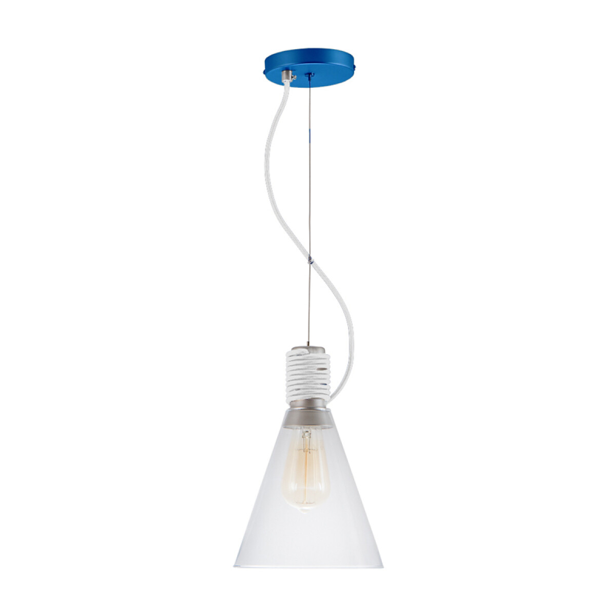 Lámpara colgante VETRO cavo azul vid/transp 1XE27 - LX0082 