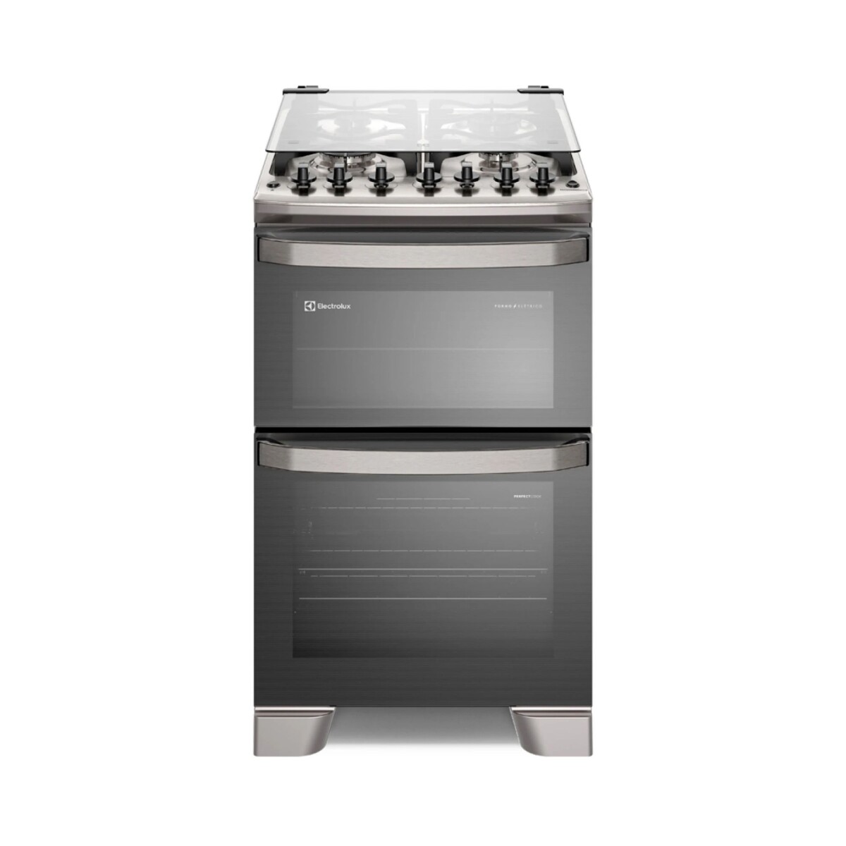Cocina 4 Hornallas Doble Horno Inox - Acero inoxidable 