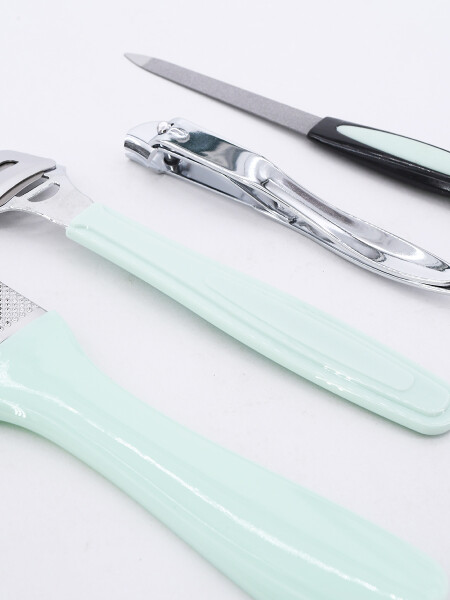 PEDICURE SET X 4 VERDE AQUA