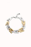PULSERA DE ALEACIÓN DE METALES BAÑADA EN MITAD PLATA DE LEY MITAD ORO 18K CON ESLABONES Pulsera