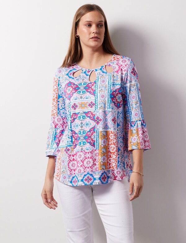 Blusa Printed MULTI/BLANCO