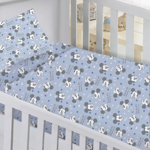 Juego Sábanas para Cuna 130 Hilos 100% Algodón Mickey