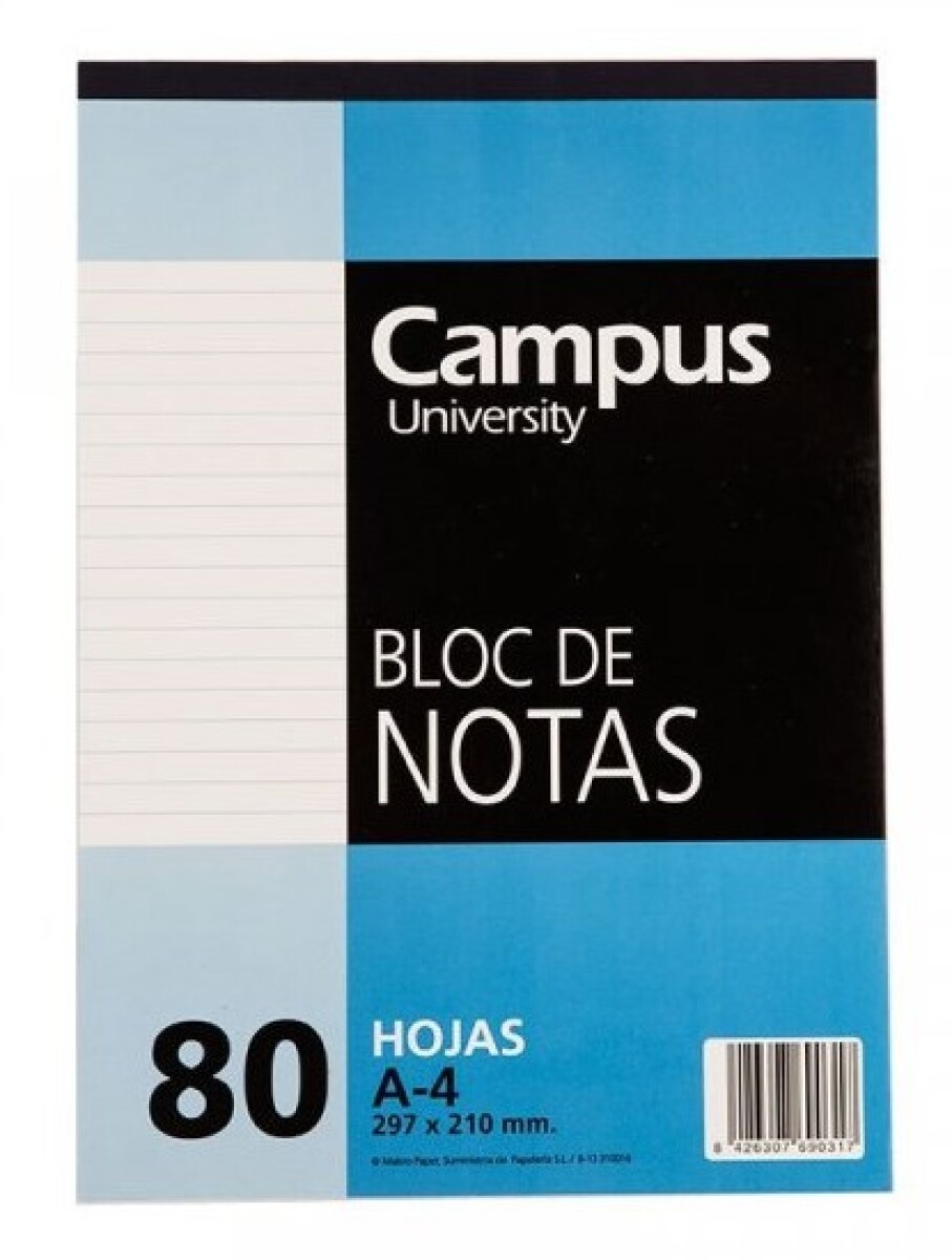 Block A4 Rayado Encolado Microperforado 80 Hojas Campus 