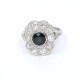 Anillo Antiguo En Platino, Zafiro Y Brillantes Anillo Antiguo En Platino, Zafiro Y Brillantes