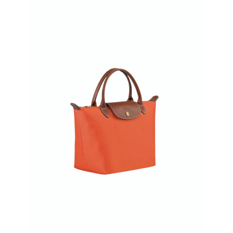 Longchamp -Cartera Longchamp plegable de nylon con cierre y asa corta, Le pliage S Naranja