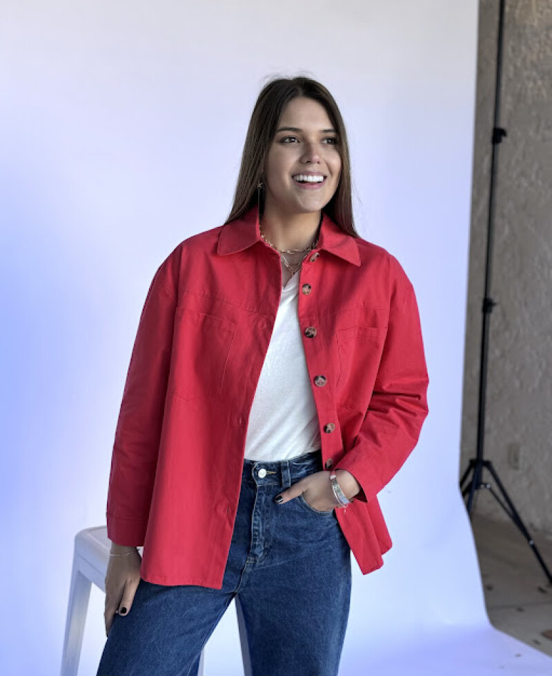 Camisa gabardina roja