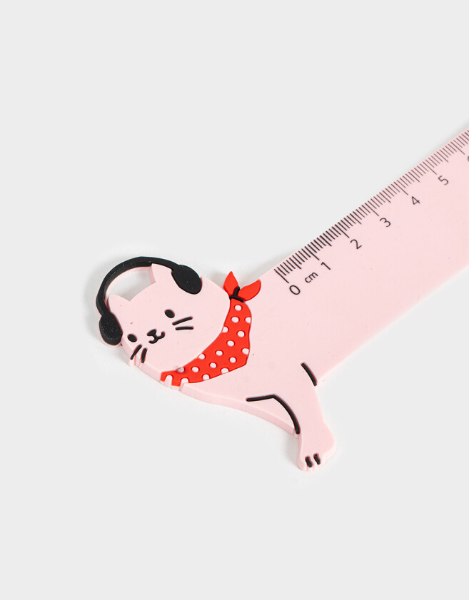 Útiles Varios Diseño propio Regla Con Forma De Gatito - Rosa Claro