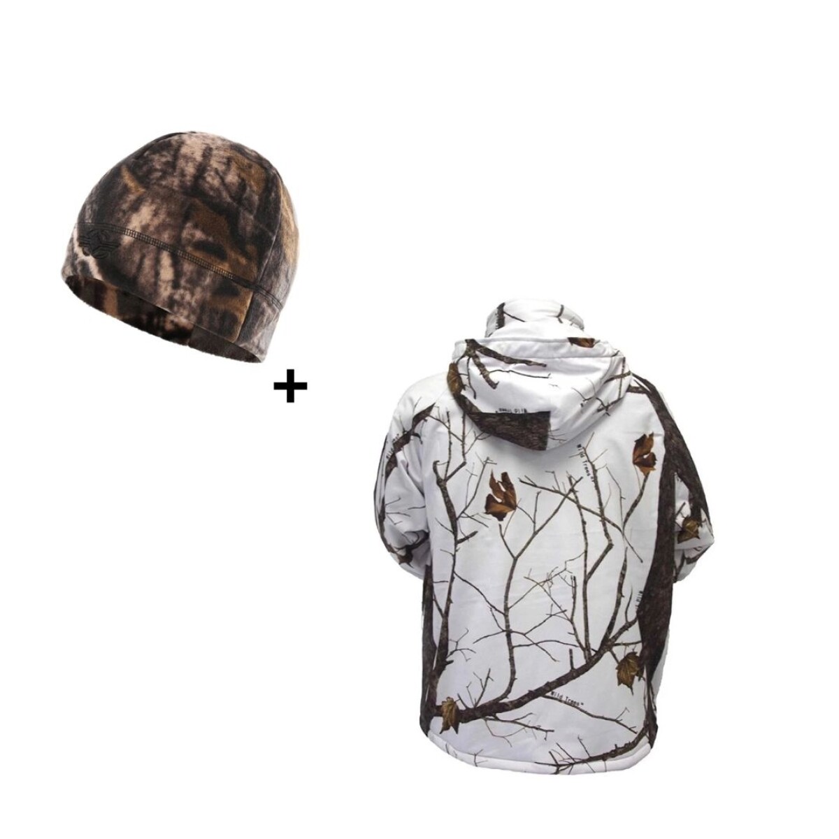 Combo Campera Tácticas Impermeable + Gorro Micro Polar - Realtree white 