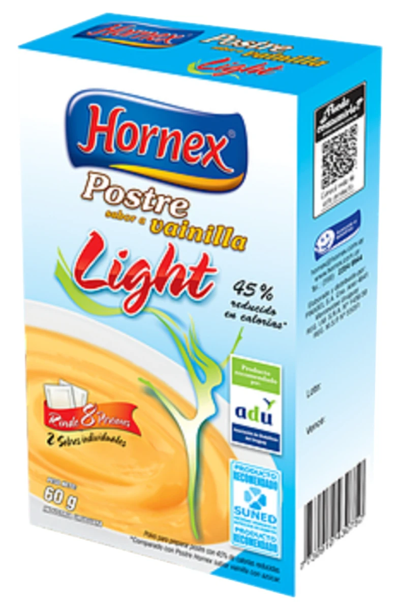 POSTRE HORNEX LIGHT VAINILLA EN POLVO 8 PORC 