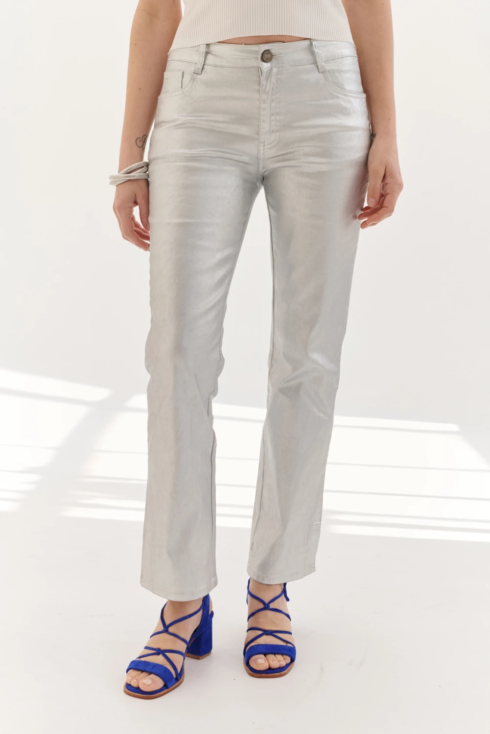 PANTALON FOIL plateado 6