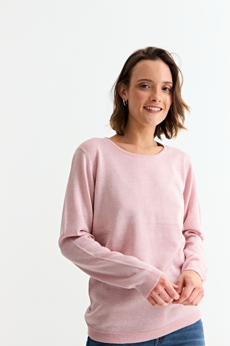 Sweater hilo metálico ROSA