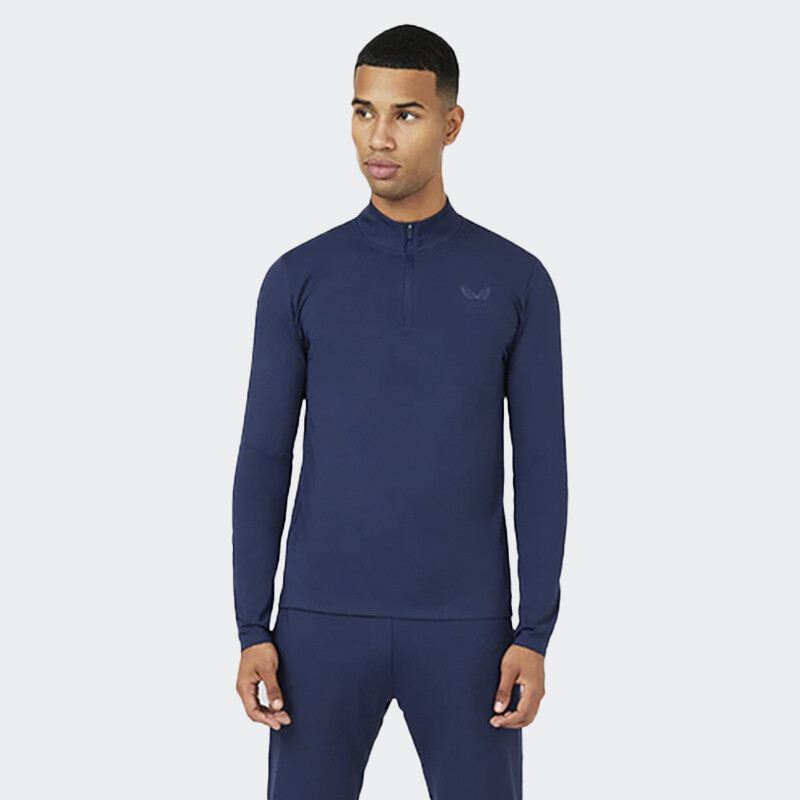 Remera Castore Metatek Core 1/4 Zip Azul