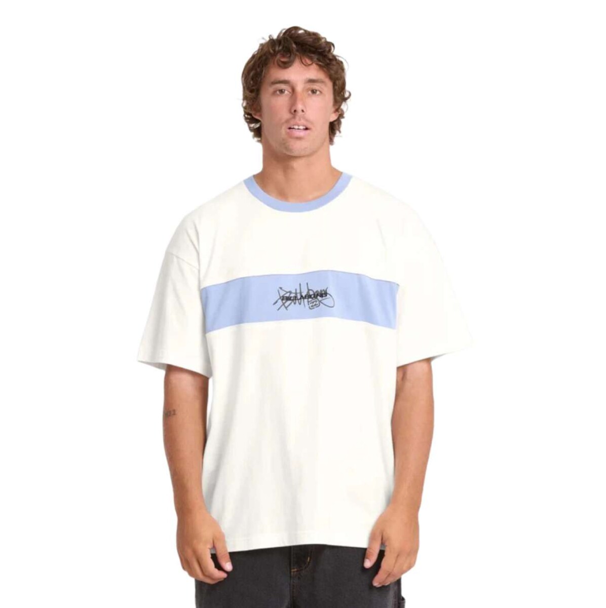 Remera Billabong Bag Dog Shrapnel Ringer - Blanca 
