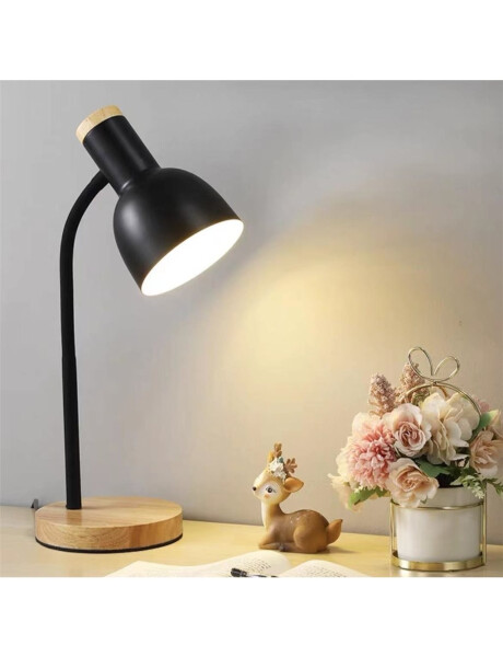 LAMPARA ESCRITORIO MADERA/METAL 14x45CM NEGRO LAMPARA ESCRITORIO MADERA/METAL 14x45CM NEGRO
