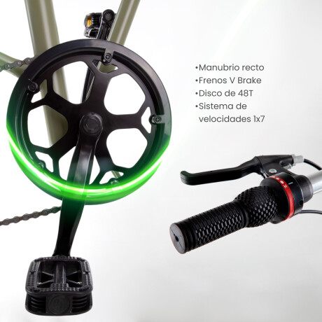 Bicicleta Plegable Rodado 20 Shimano Parrilla Olive