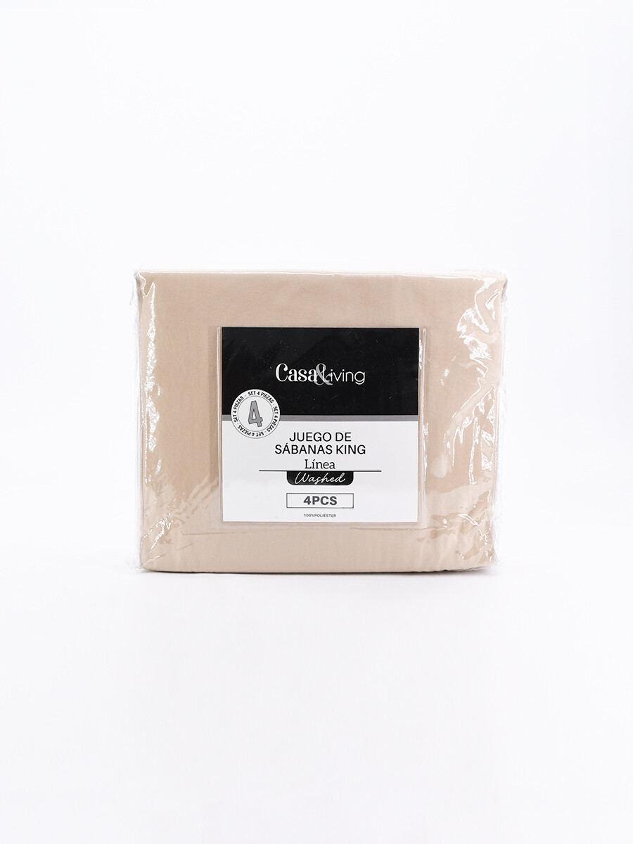 JUEGO DE SABANAS KING - BEIGE 