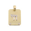 Medalla rectangular con Jai de oro 18k "dos tornillos" Medalla rectangular con Jai de oro 18k "dos tornillos"