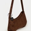 Cartera al hombro Liam Oxido efecto gamuza Chocolate