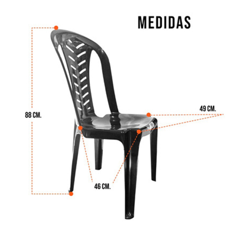 Pack 50 Sillas De Jardín Bistro Apilable Resistente Negras Pack 50 Sillas De Jardín Bistro Apilable Resistente Negras