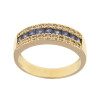 Anillo de oro amarillo 18k con brillantes y zafiros N8883 Anillo de oro amarillo 18k con brillantes y zafiros N8883