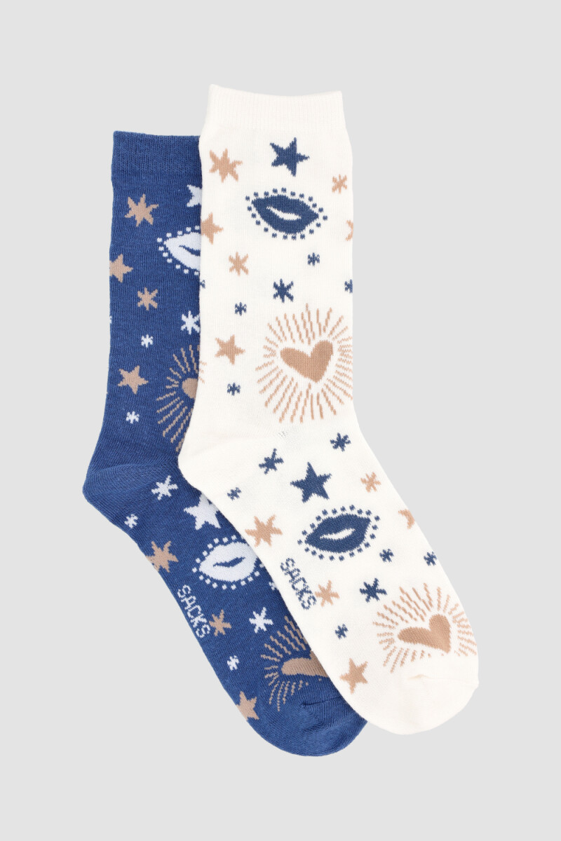 Medias de algodón. en pack de 2 en variedad de diseños. - Variante 41 