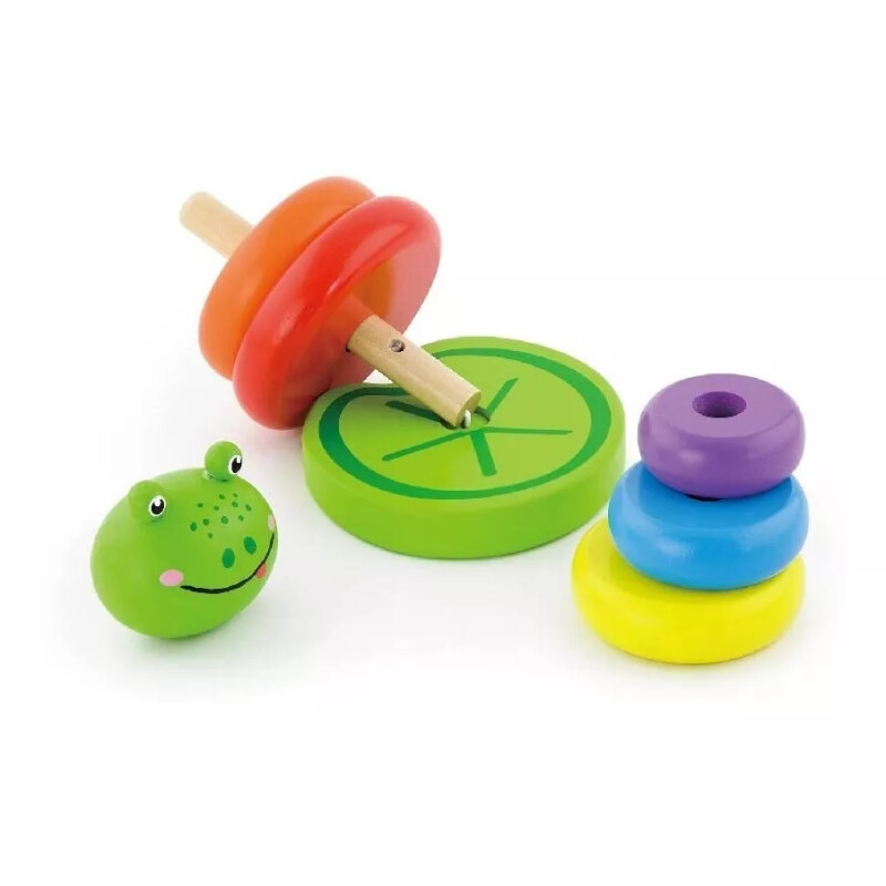 Juguete Madera Viga Niño Didactico Aros De Apilar De Rana Juguete Madera Viga Niño Didactico Aros De Apilar De Rana