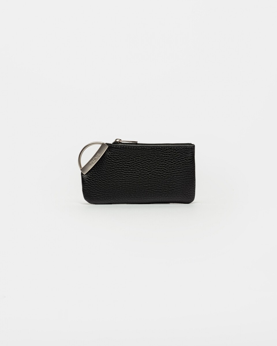 Monedero Katy En Cuero Graneado - Negro 