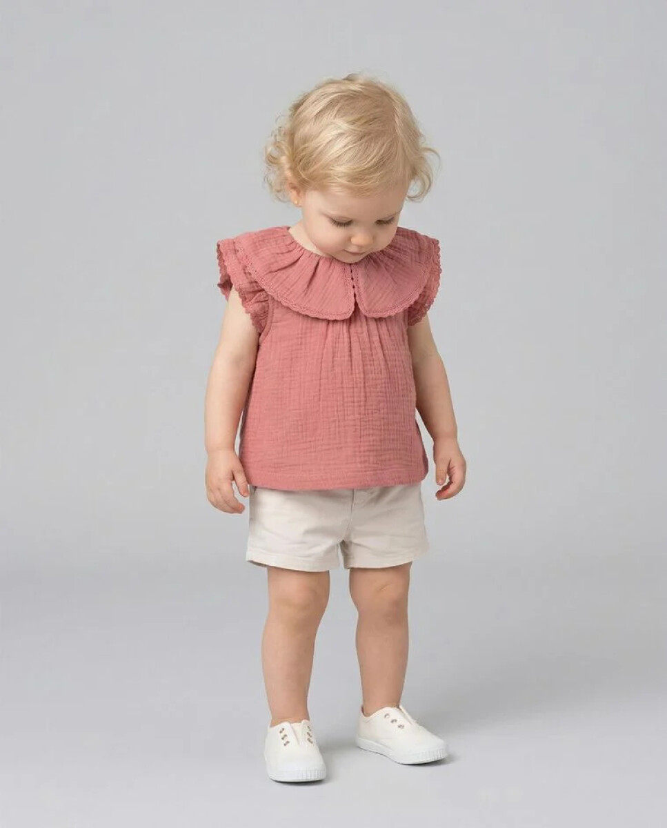 Blusa Con Jaretas - Piedra 