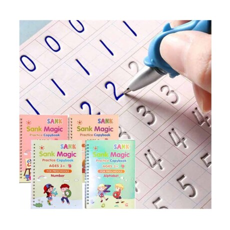 SET DE 4 LIBROS DIDACTICOS DE ESCRITURA REUTILIZABLE 18.5*13CM 001
