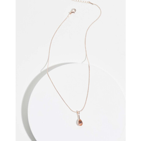 Cadena Con Dije De Gota Dorado Oro Rosa