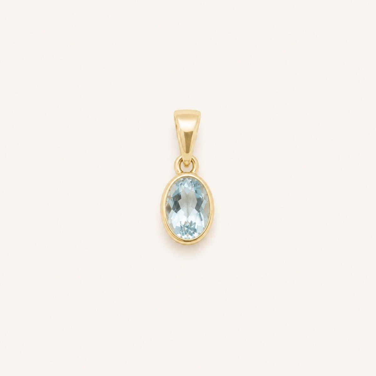 Colgante Topacio Celeste - Oro 9k 