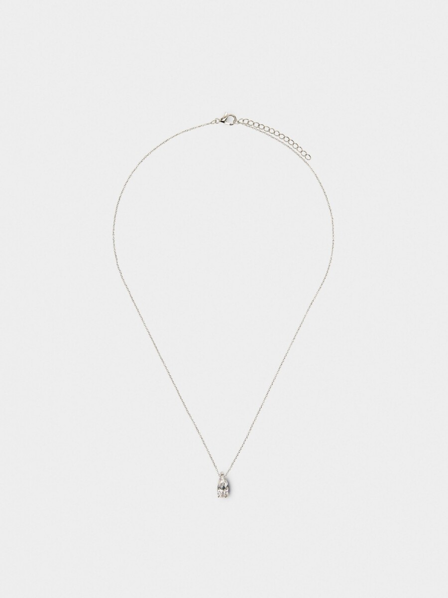 Collar Con Colgante De Circonitas plateado