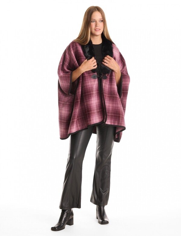 Ruana Faux Fur ROSA/MULTI