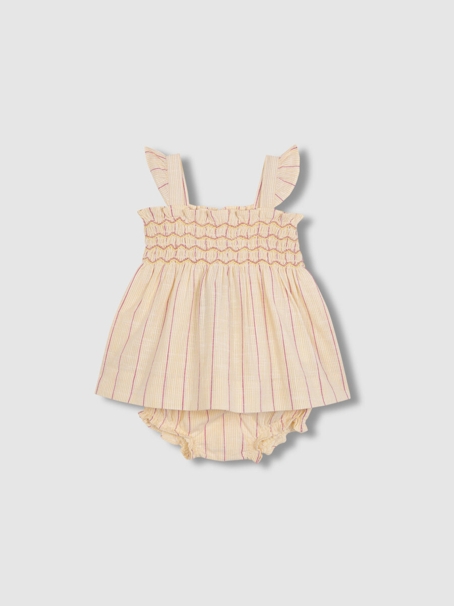 Vestido De Rayas Blanco
