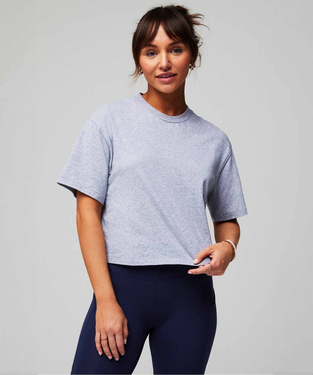 Top Training 100% Cotton Boxy Tee Mujer - Classic Grey Heather 