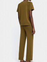 Pantalón De Punto Cintura Elástica verde
