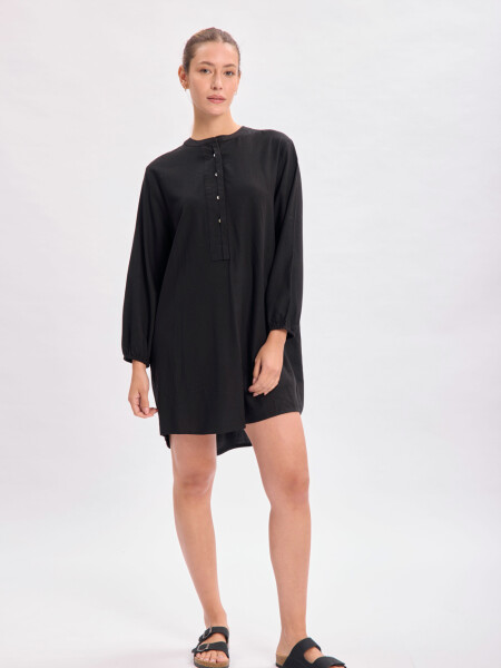 Vestido mangas volumen Negro
