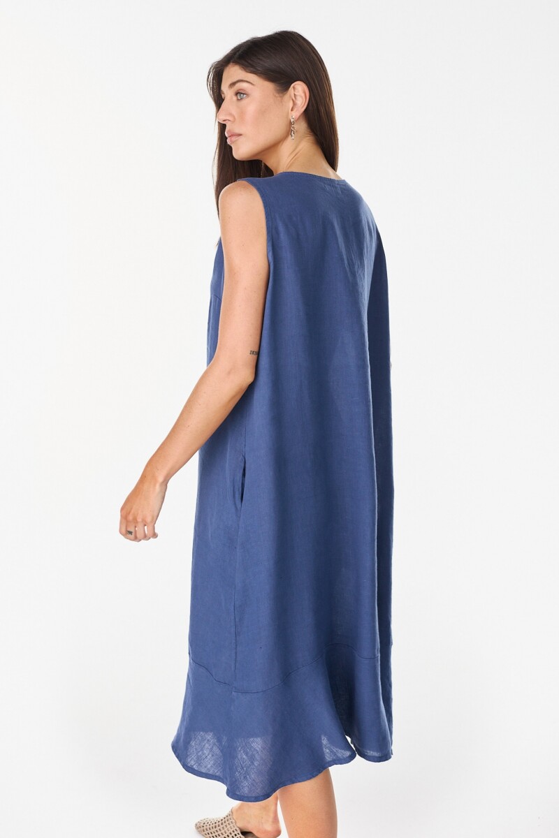 Vestido Henna Azul Marino