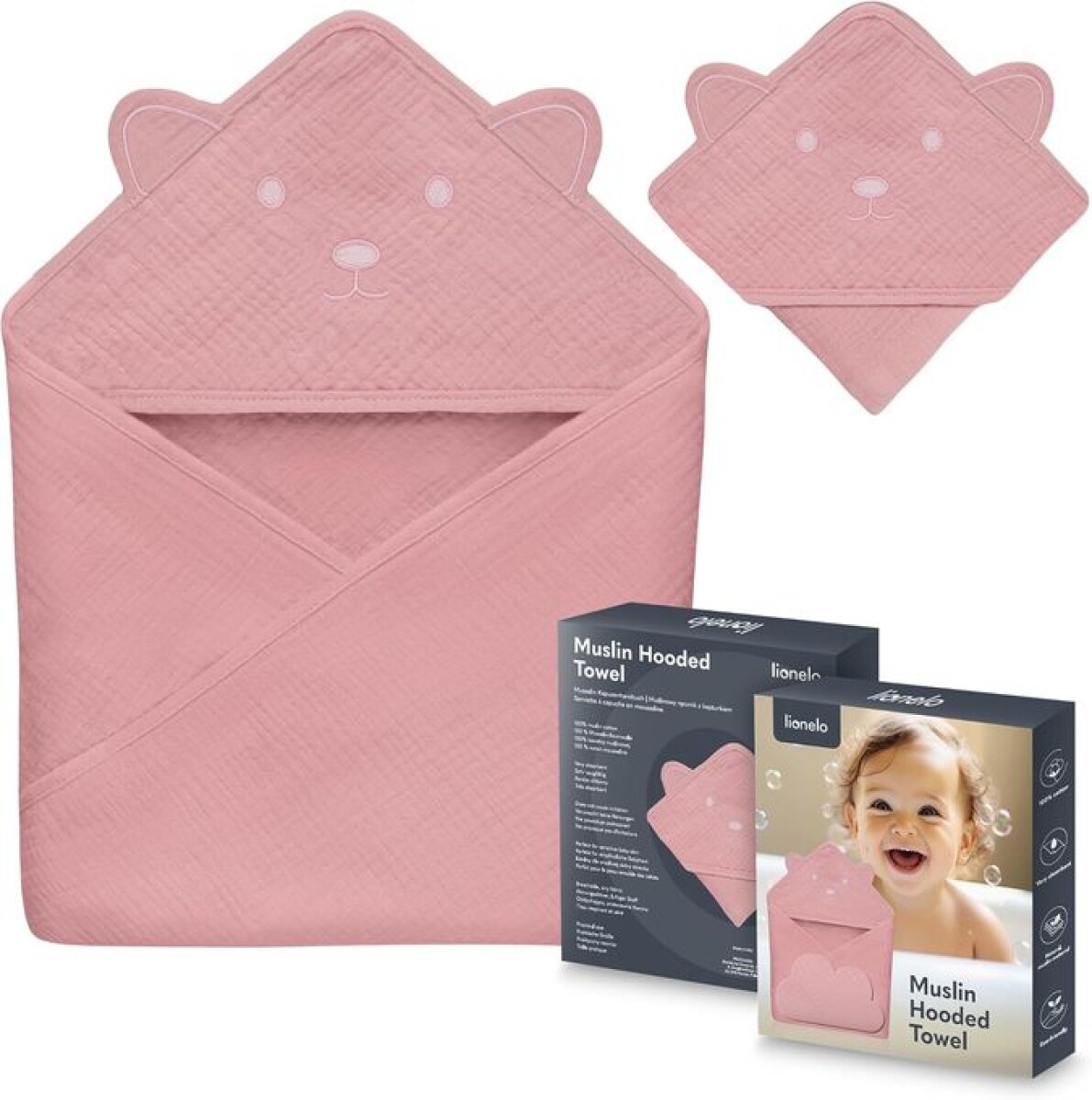 Toalla muselina LIONELO - Rosa 