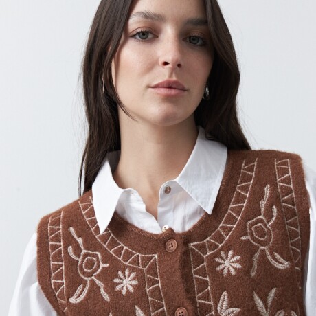 CHALECO LEIA Marrón Corteza