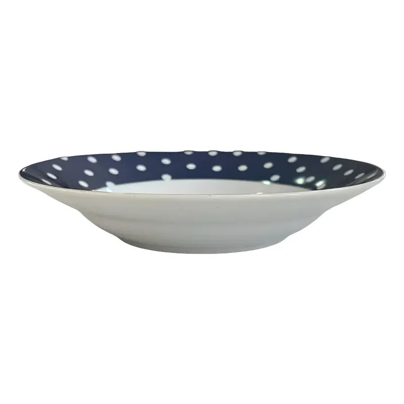PLATO HONDO CON DISEÑO DE LUNARES AZUL - BG PLATO HONDO CON DISEÑO DE LUNARES AZUL - BG