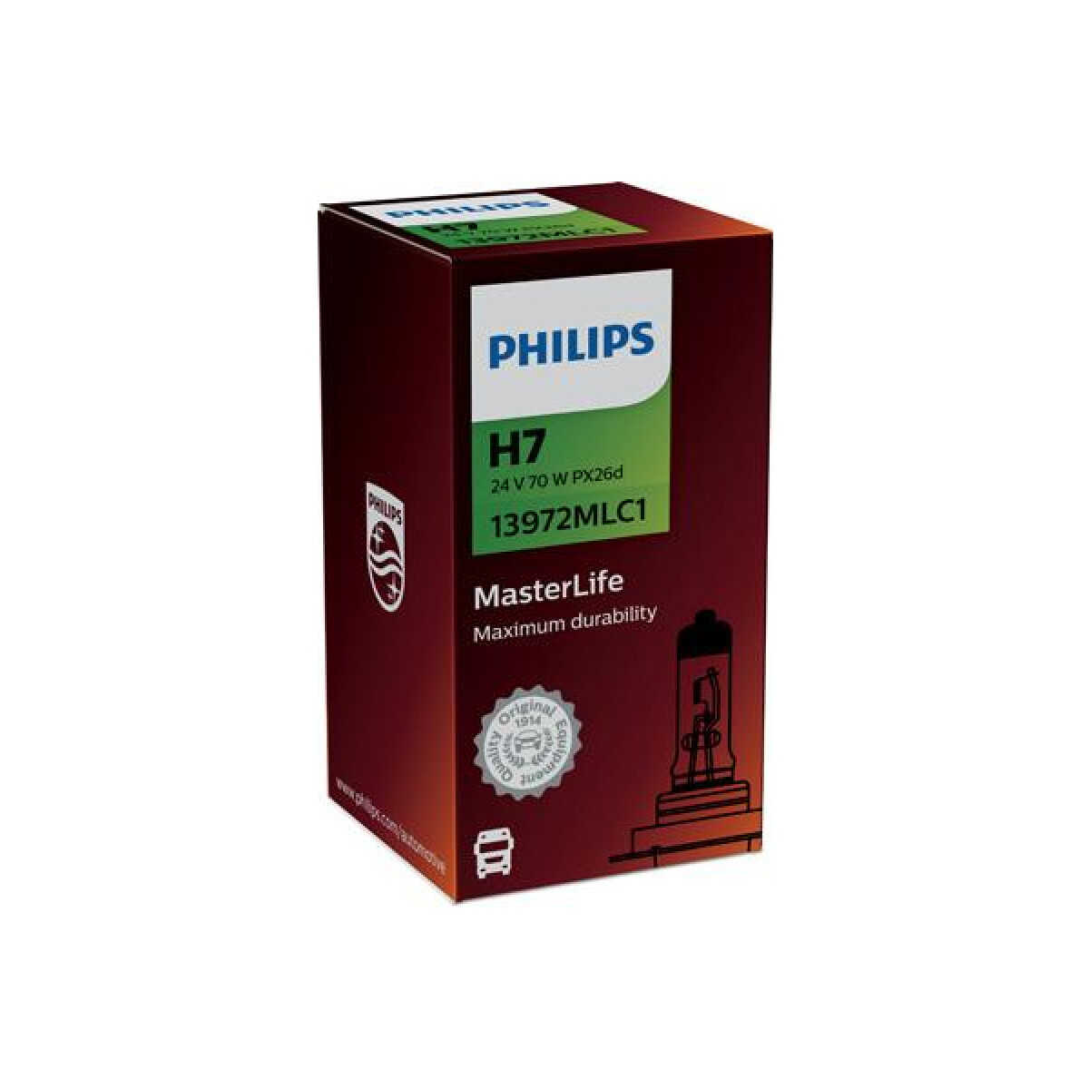 LAMPARA - HALOGENA 24V 70W H7 MASTER LIFE PHILIPS 