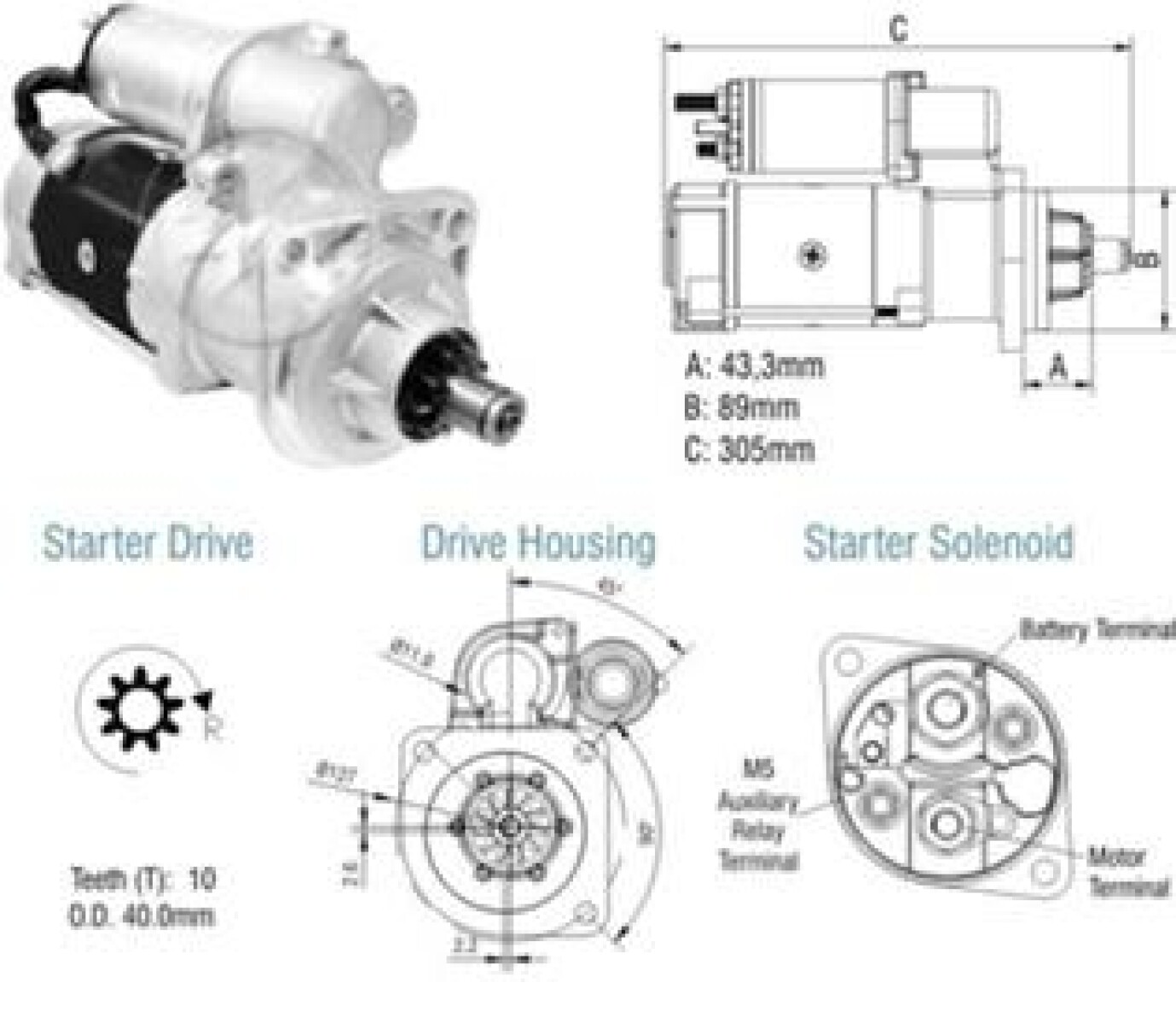 ARRANQUE VOLKSWAGEN 17250 8150 9150 ISBE D.REMY 29MT 24V 10D 40MM ZM 