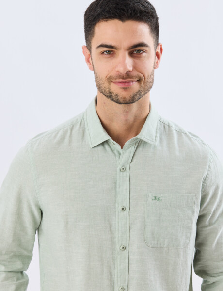 CAMISA LISA DE LINO Menta