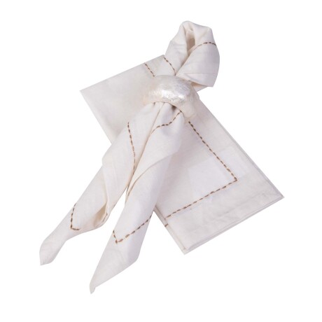 SET DE 2 SERVILLETAS KAVALA LINO-Y-ALGODON BLANCO