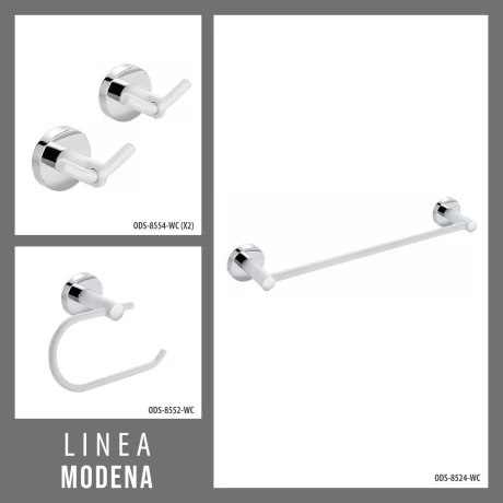 SET DE ACCESORIOS DE BAÑO INCLUYE 2 PERCHAS DOBLES, PORTARROLLO Y TOALLERO 000